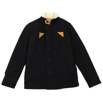 VISVIM WIND STOPER Cotton Boa Lined Deck Jacket Black Size 1