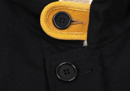 VISVIM WIND STOPER Cotton Boa Lined Deck Jacket Black Size 1
