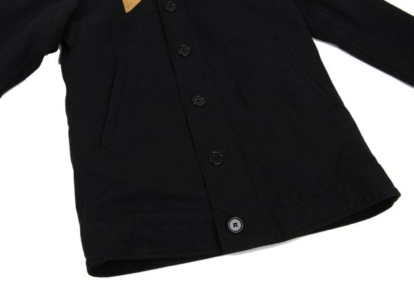 VISVIM WIND STOPER Cotton Boa Lined Deck Jacket Black Size 1