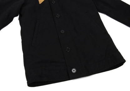 VISVIM WIND STOPER Cotton Boa Lined Deck Jacket Black Size 1