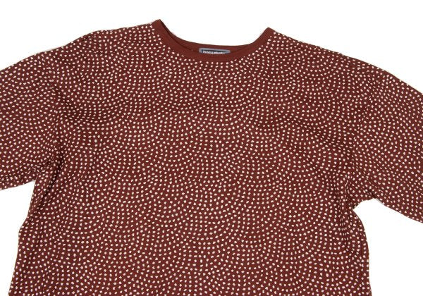 ISSEY MIYAKE MEN Random Dot Print T-Shirt Bordeaux Size M