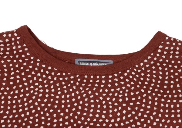 ISSEY MIYAKE MEN Random Dot Print T-Shirt Bordeaux Size M