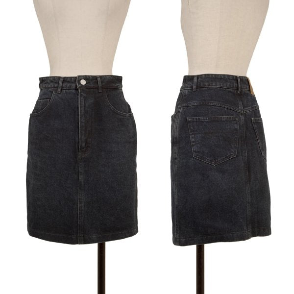 KENZO Denim Midi Skirt Indigo Cotton Size 63CM