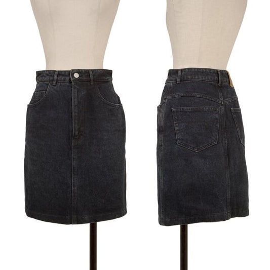 KENZO Denim Midi Skirt Indigo Cotton Size 63CM