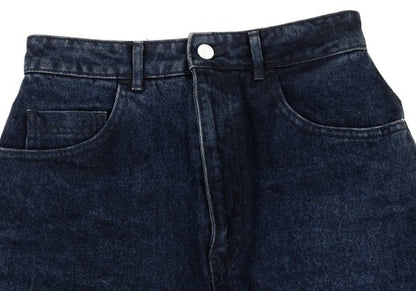 KENZO Denim Midi Skirt Indigo Cotton Size 63CM