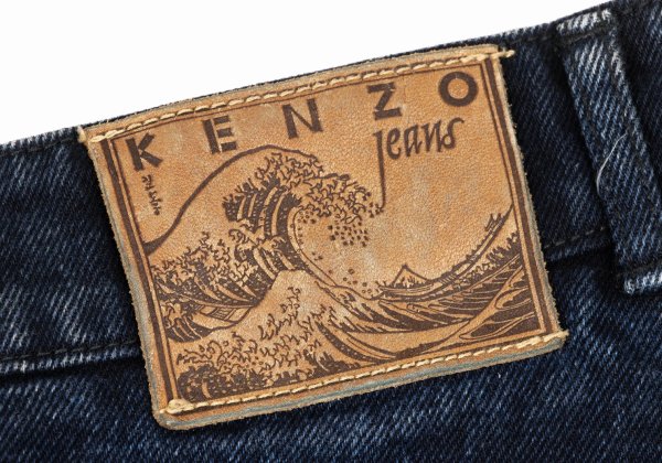 KENZO Denim Midi Skirt Indigo Cotton Size 63CM