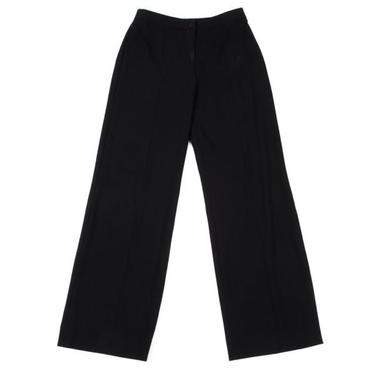 GIORGIO ARMANI Wool Seam Detail Wide Pants Black Size 38