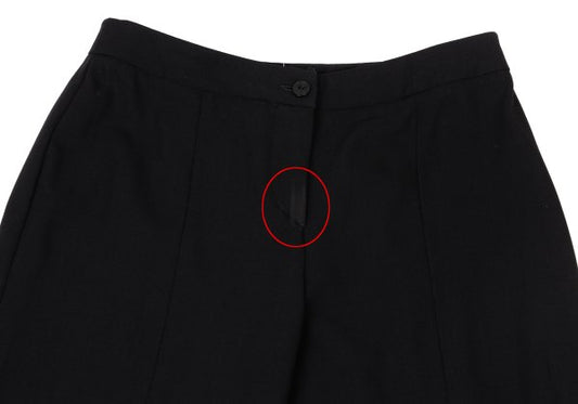 GIORGIO ARMANI Wool Seam Detail Wide Pants Black Size 38