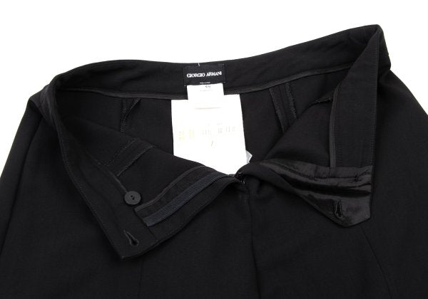 GIORGIO ARMANI Wool Seam Detail Wide Pants Black Size 38