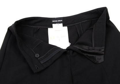 GIORGIO ARMANI Wool Seam Detail Wide Pants Black Size 38