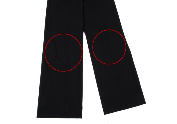 GIORGIO ARMANI Wool Seam Detail Wide Pants Black Size 38