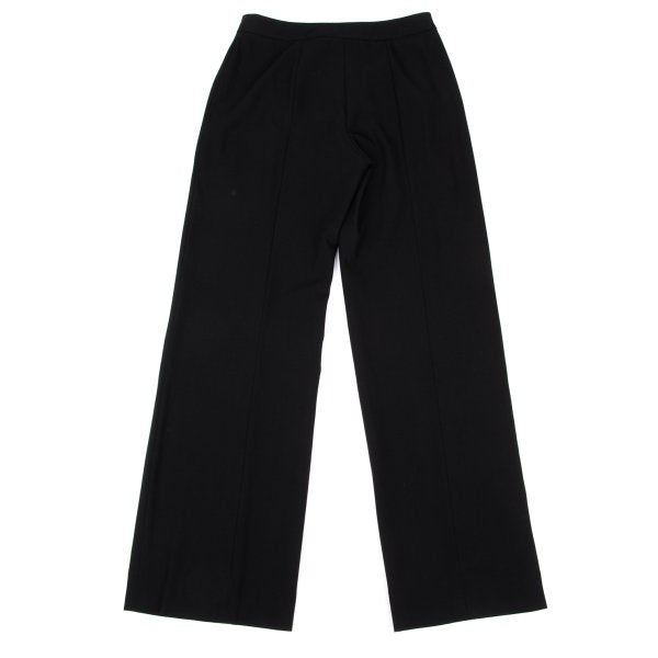 GIORGIO ARMANI Wool Seam Detail Wide Pants Black Size 38