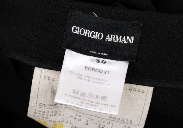 GIORGIO ARMANI Wool Seam Detail Wide Pants Black Size 38