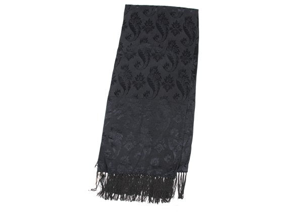 GIORGIO ARMANI Rayon Silk Botanical Jacquard Scarf Charcoal