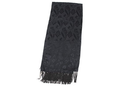 GIORGIO ARMANI Rayon Silk Botanical Jacquard Scarf Charcoal