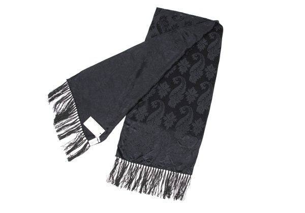GIORGIO ARMANI Rayon Silk Botanical Jacquard Scarf Charcoal