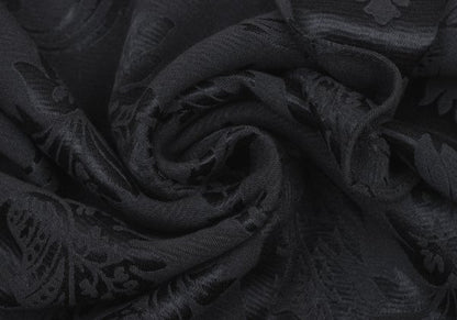 GIORGIO ARMANI Rayon Silk Botanical Jacquard Scarf Charcoal