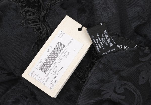 GIORGIO ARMANI Rayon Silk Botanical Jacquard Scarf Charcoal