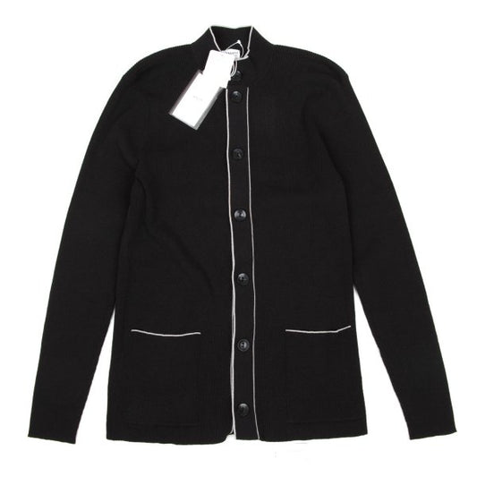 ARMANI COLLEZIONI Ribbed Cardigan w/ Piping Gray Size 46