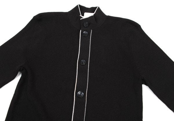 ARMANI COLLEZIONI Ribbed Cardigan w/ Piping Gray Size 46