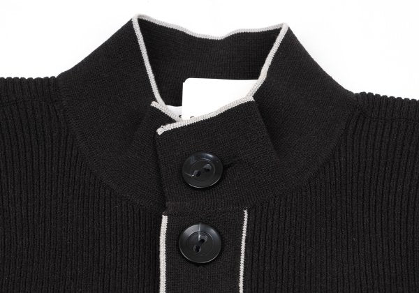 ARMANI COLLEZIONI Ribbed Cardigan w/ Piping Gray Size 46