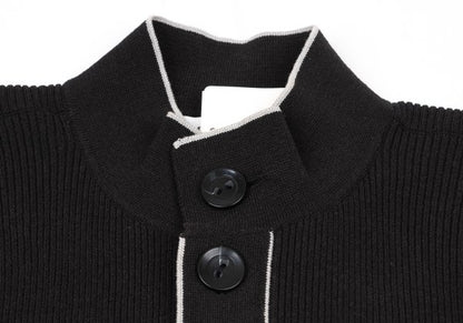 ARMANI COLLEZIONI Ribbed Cardigan w/ Piping Gray Size 46