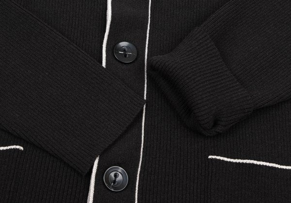 ARMANI COLLEZIONI Ribbed Cardigan w/ Piping Gray Size 46