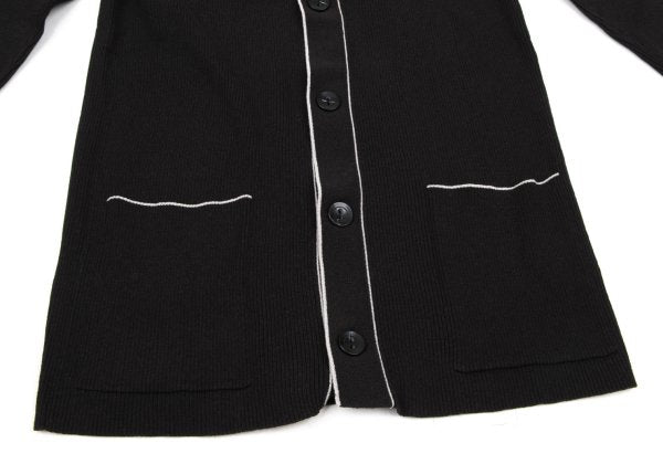 ARMANI COLLEZIONI Ribbed Cardigan w/ Piping Gray Size 46