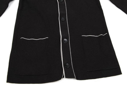 ARMANI COLLEZIONI Ribbed Cardigan w/ Piping Gray Size 46