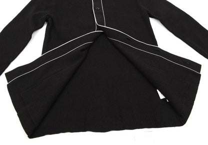 ARMANI COLLEZIONI Ribbed Cardigan w/ Piping Gray Size 46