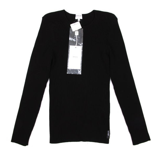 ARMANI COLLEZIONI Rayon Poly Rib Knit Black Size 48