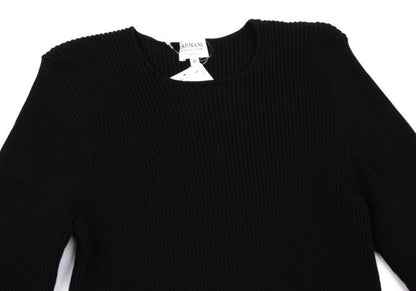 ARMANI COLLEZIONI Rayon Poly Rib Knit Black Size 48