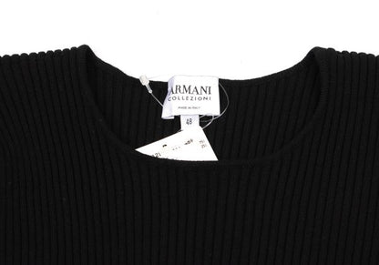 ARMANI COLLEZIONI Rayon Poly Rib Knit Black Size 48