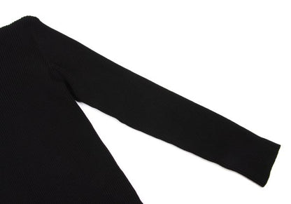 ARMANI COLLEZIONI Rayon Poly Rib Knit Black Size 48