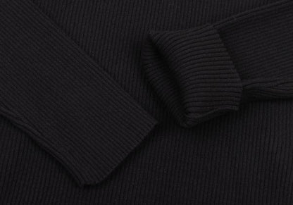 ARMANI COLLEZIONI Rayon Poly Rib Knit Black Size 48