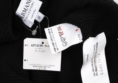 ARMANI COLLEZIONI Rayon Poly Rib Knit Black Size 48
