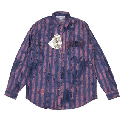FERRE JEANS Faded Stripe Print Long Purple Pink Shirt Size 40