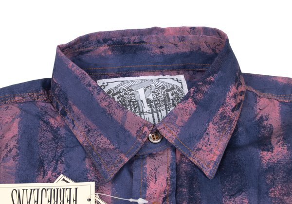 FERRE JEANS Faded Stripe Print Long Purple Pink Shirt Size 40