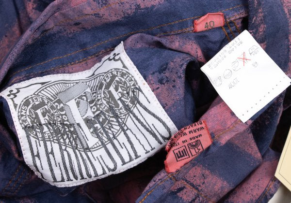 FERRE JEANS Faded Stripe Print Long Purple Pink Shirt Size 40