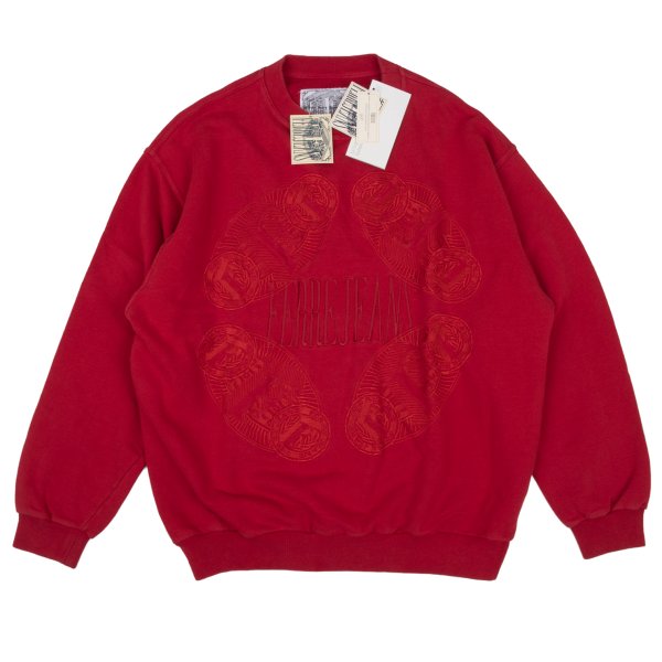 FERRE JEANS Emblem Embroidered Logo Sweatshirt Red Size M