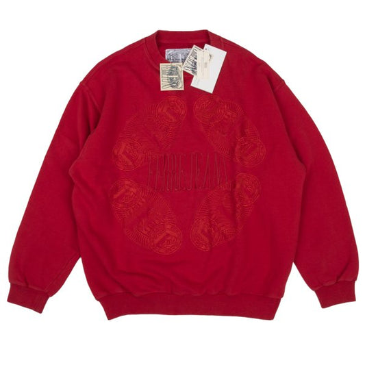 FERRE JEANS Emblem Embroidered Logo Sweatshirt Red Size M