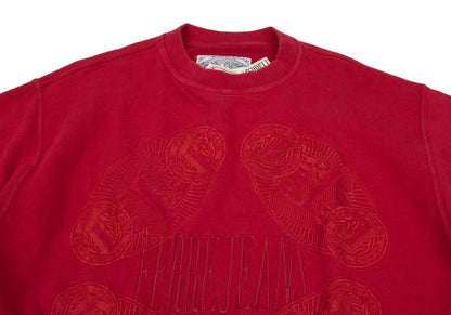 FERRE JEANS Emblem Embroidered Logo Sweatshirt Red Size M