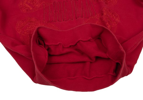 FERRE JEANS Emblem Embroidered Logo Sweatshirt Red Size M