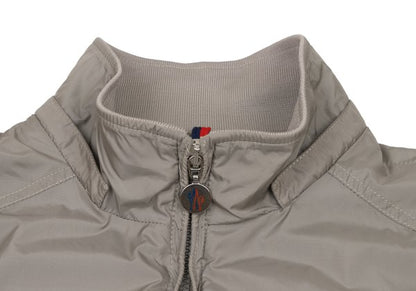 MONCLER Poly Double Zip Stand Collar Blouson Beige Size 3