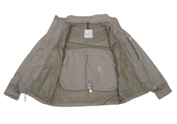 MONCLER Poly Double Zip Stand Collar Blouson Beige Size 3