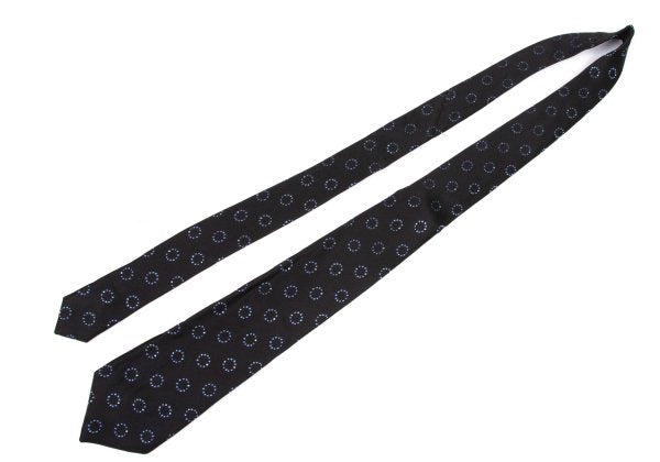 GIORGIO ARMANI Circle Jacquard Silk Necktie Black Tie