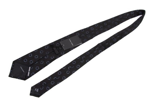 GIORGIO ARMANI Circle Jacquard Silk Necktie Black Tie