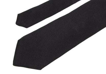 GIORGIO ARMANI Black Bias Woven Silk Tie