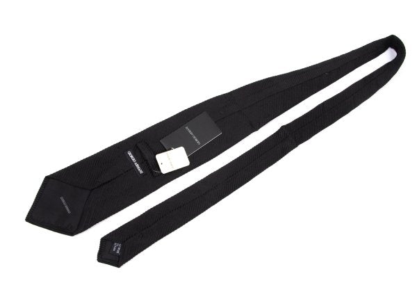 GIORGIO ARMANI Black Bias Woven Silk Tie