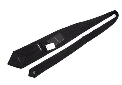 GIORGIO ARMANI Black Bias Woven Silk Tie